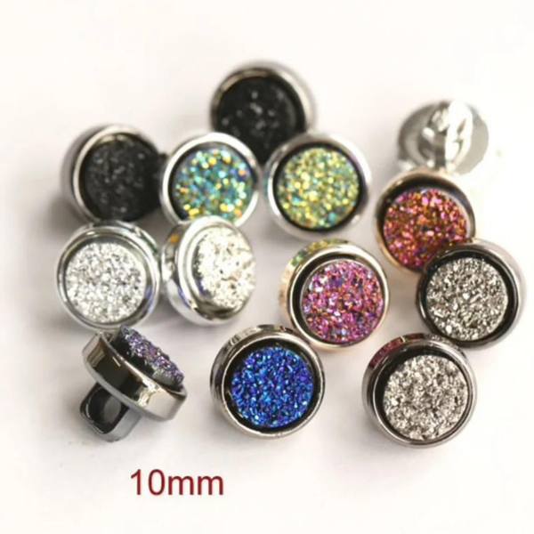 10 mm Druzy Plastic Buttons