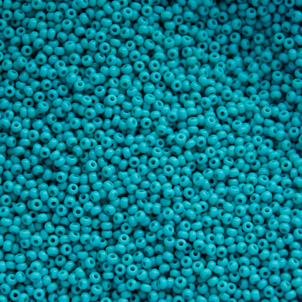 Opaque Turquoise Czech Seed Beads, 10/0