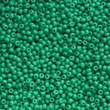 Opaque Medium Green Czech Seed Beads, 10/0