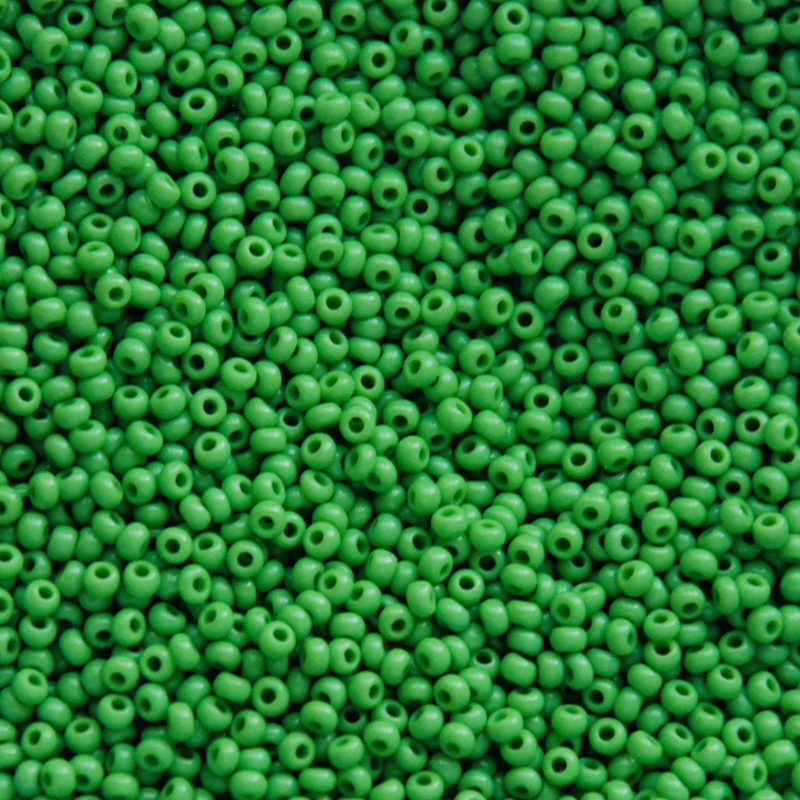 Opaque Light Green Czech Seed Beads, 10/0