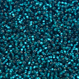 Silver-Lined Teal Green Czech Seed Beads, 10/0