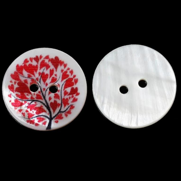 Maple Pattern Wood Buttons