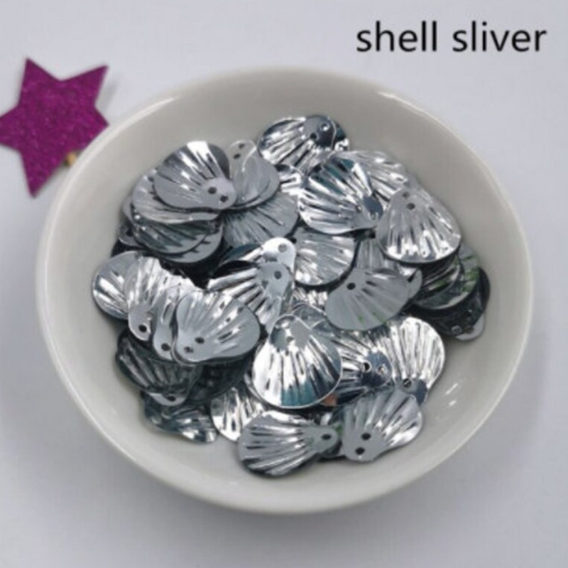 3D Silver Shell Sequins