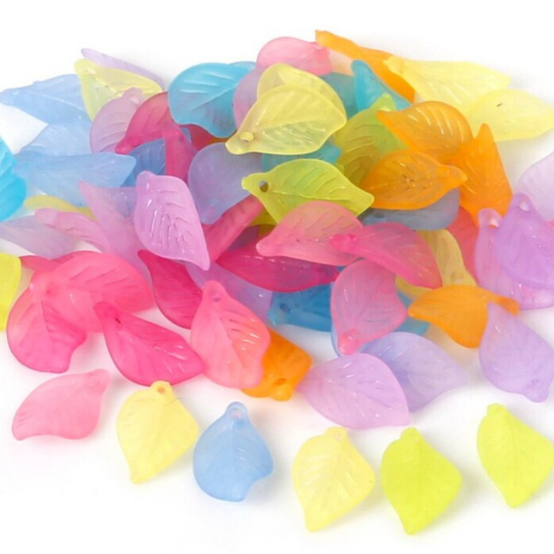 Multi Color Plastic Leaves Spacer Beads