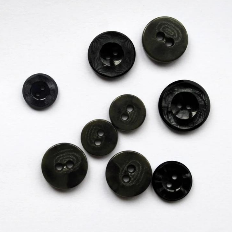 Lot of 10-20 mm Vintage Black Buttons