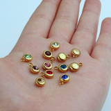 Mini 6 mm Birthstone Gold Charm