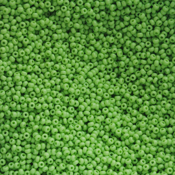 Opaque Pale Green Czech Seed Beads, 10/0