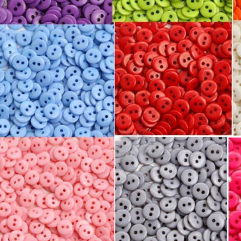 9 mm Round Multi Color Plastic Buttons