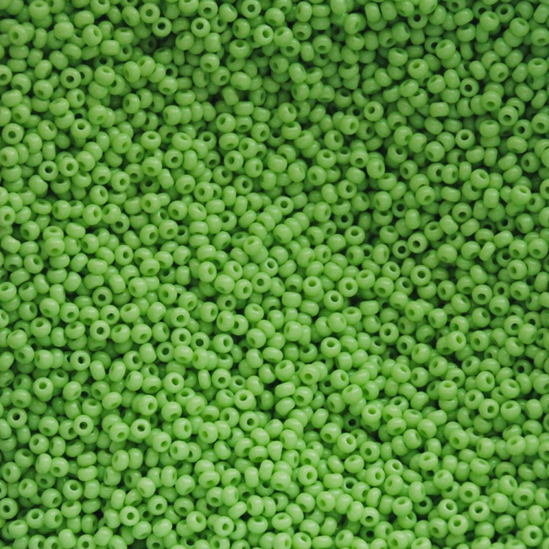 Opaque Pale Green Czech Seed Beads, 10/0