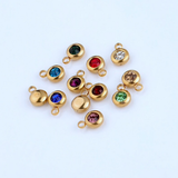 Mini 6 mm Birthstone Gold Charm