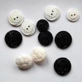 Lot of 15 mm Vintage Black & White Buttons