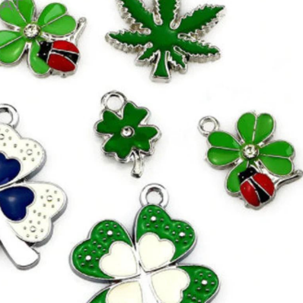 Mixed Leaf Enamel Charm