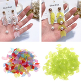 Multi Color/Green Plastic Leaves Spacer Beads