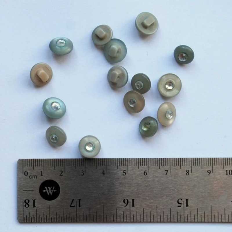 Lot of 9-12 mm Vintage Blue Buttons