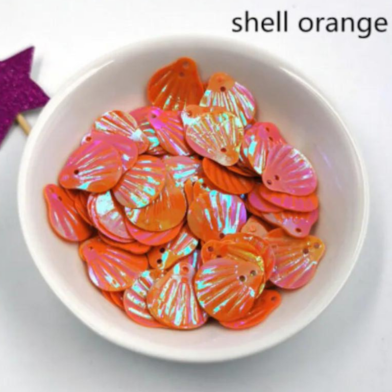 3D Orange Shell Sequins