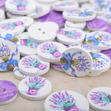 Lavender Pattern Wood Buttons