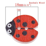 Lady Bug Wooden Button