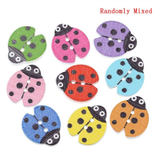 Lady Bug Wooden Button