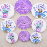 Lavender Pattern Wood Buttons