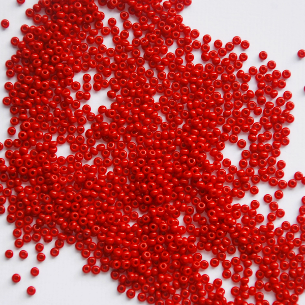 Matte Red Czech Seed Beads, 10/0