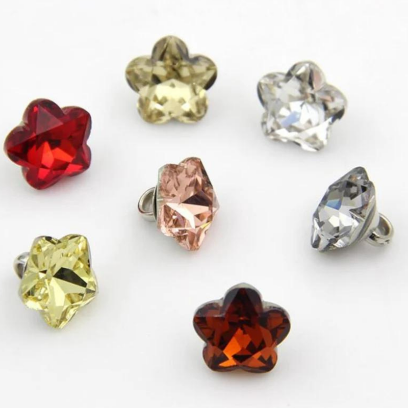 11 mm Flower Blossom Crystal Buttons