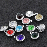 14 mm Birthstone Silver Charm