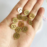 Stainless Steel Gold Zodiac Charms