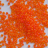 Transparent Orange Rainbow Czech Seed Beads, 10/0