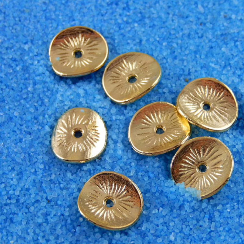 Gold Wavy Spacer Beads