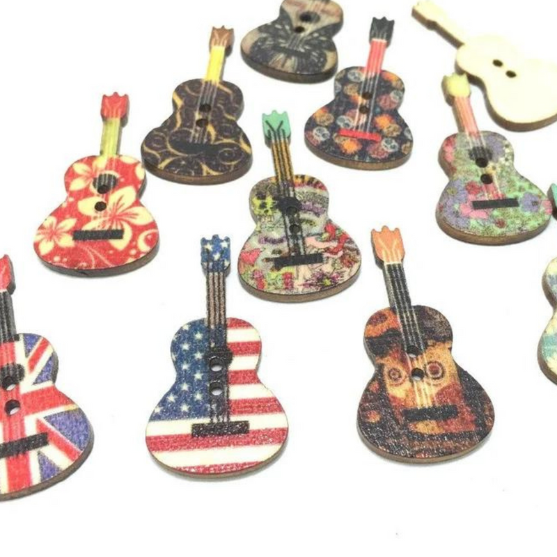 Guitar Wooden Buttons