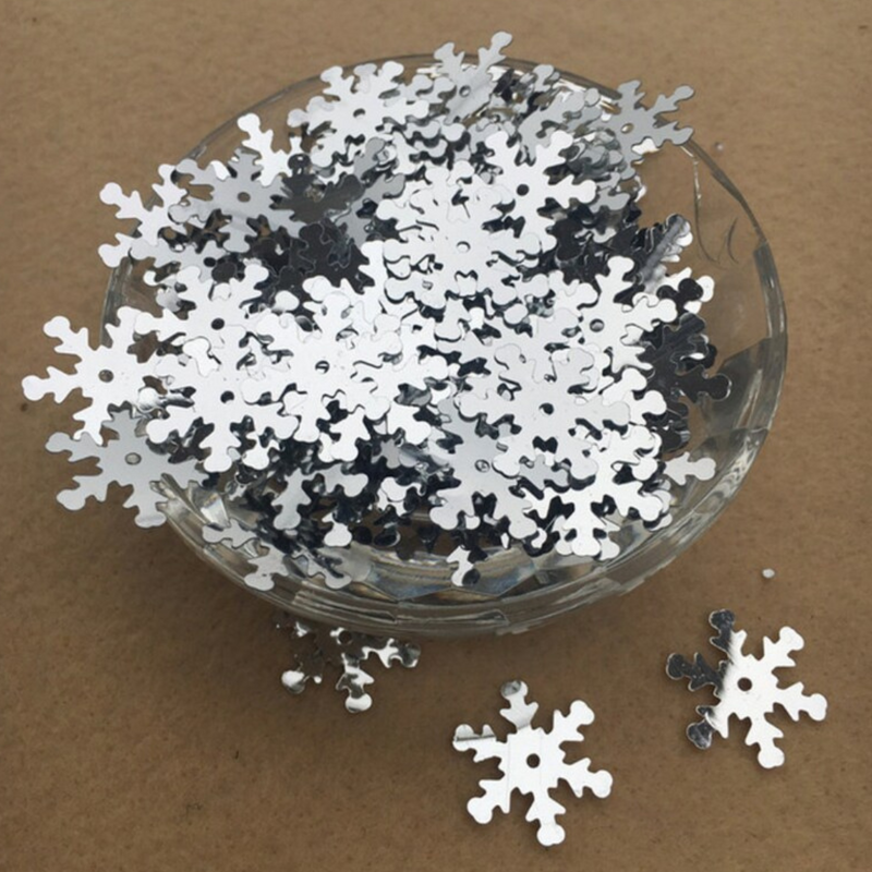 19 mm Silver Snowflake Loose Sequins