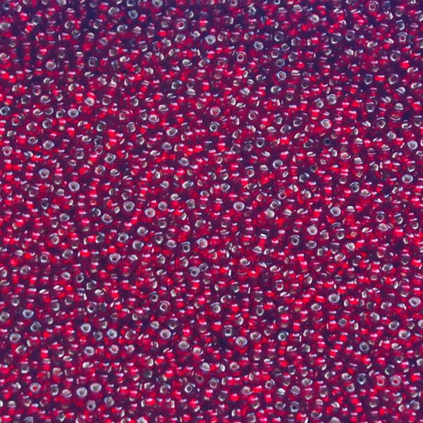 Silver-Lined Red Czech Seed Beads, Size 10/0