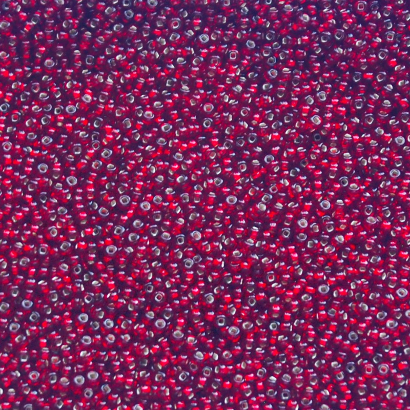 Silver-Lined Red Czech Seed Beads, Size 10/0