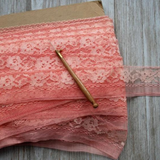 Salmon Vintage Cotton Mix Lace Trim