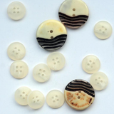 Lot of 15-25 mm Vintage Off-White Buttons