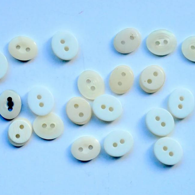 Lot of 10-12 mm Vintage Off-White Buttons