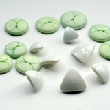 Lot of 15-30 mm Vintage Green & White Buttons