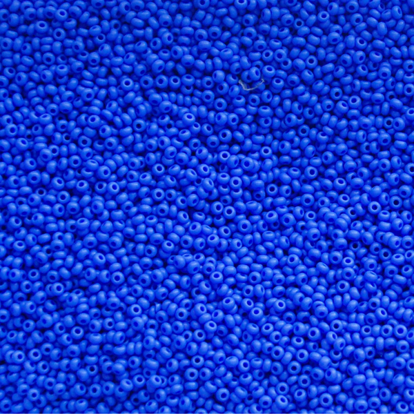 Opaque Light Royal Blue Matte Czech Seed Beads, Size 10/0