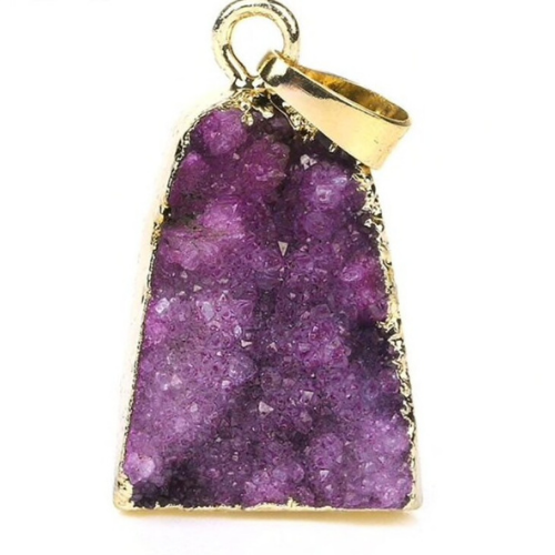 Agate Druzy Trapezoid Pendant