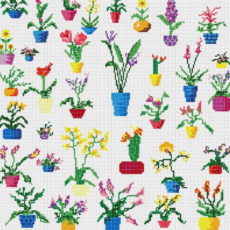 Flowering Plants Cross Stitch pdf Pattern