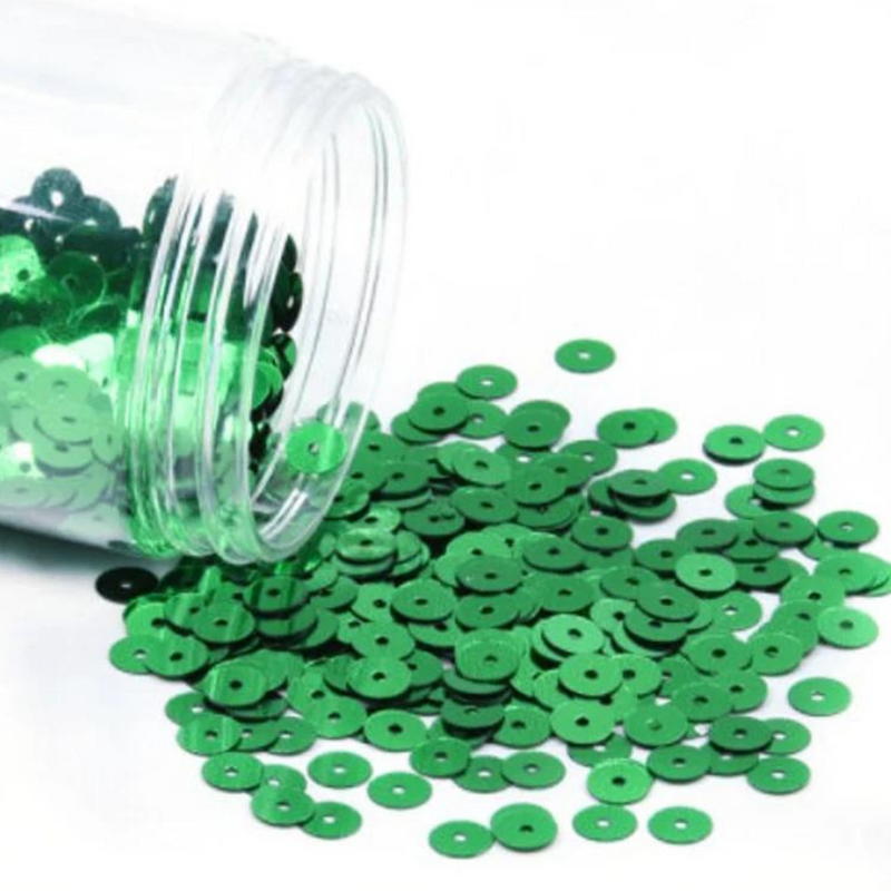 3 & 4 mm Round Green Sequins