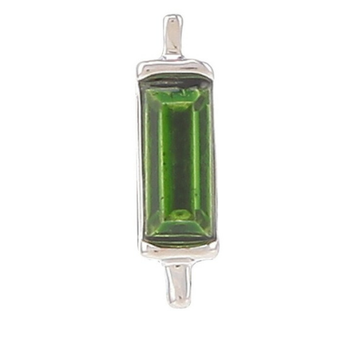 12 mm Rectangular Birthstone Silver Charm