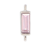 12 mm Rectangular Birthstone Silver Charm