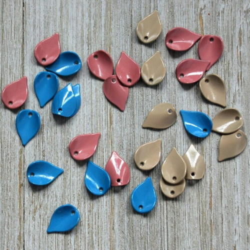 Colored Metal Leaves Charm