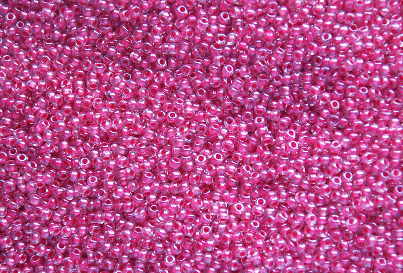 Pink C/L Red Czech Seed Beads, Size 10/0