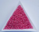 Pink C/L Red Czech Seed Beads, Size 10/0