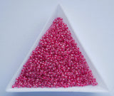 Pink C/L Red Czech Seed Beads, Size 10/0