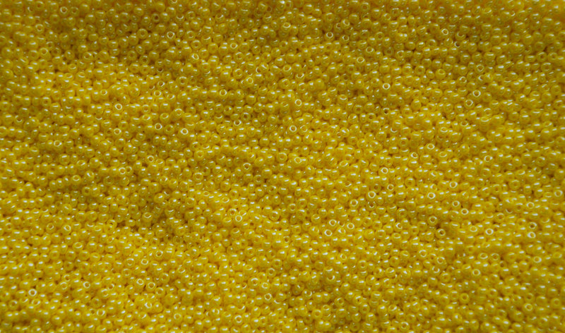 Opaque Yellow Luster Czech Seed Beads, Size 10/0