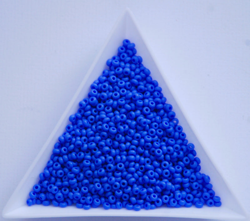 Opaque Light Royal Blue Matte Czech Seed Beads, Size 10/0