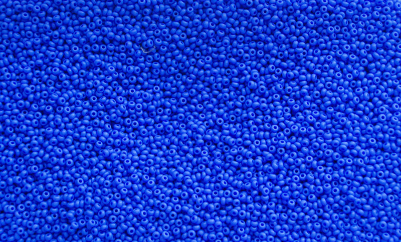 Opaque Light Royal Blue Matte Czech Seed Beads, Size 10/0